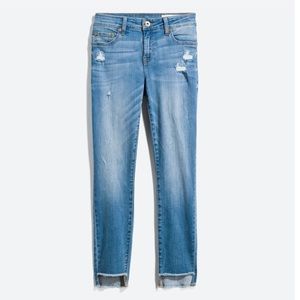 Elara Distressed Frayed Step Hem Skinny Jean